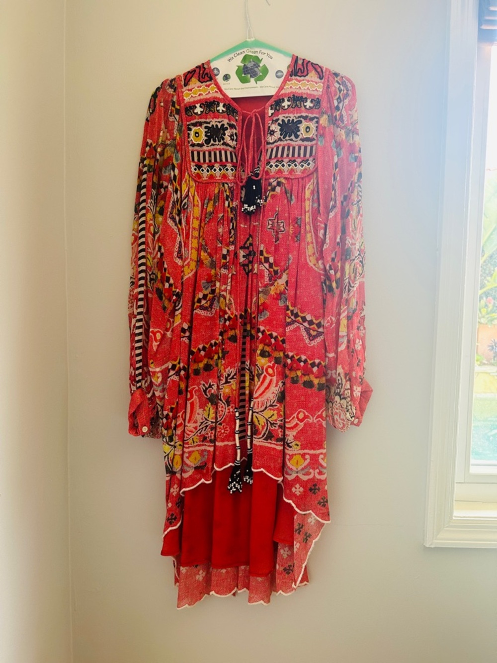 HEMANT AND NANDITA Rare Designer Long Sleeve Dress (SIZE M)